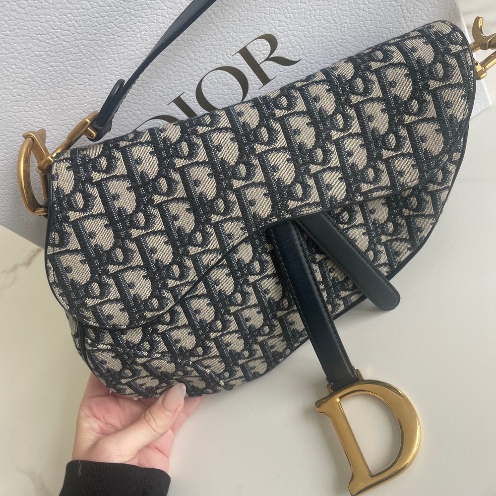 Authentic Christian Dior Saddle Bag - Blue - Picture 1 of 8